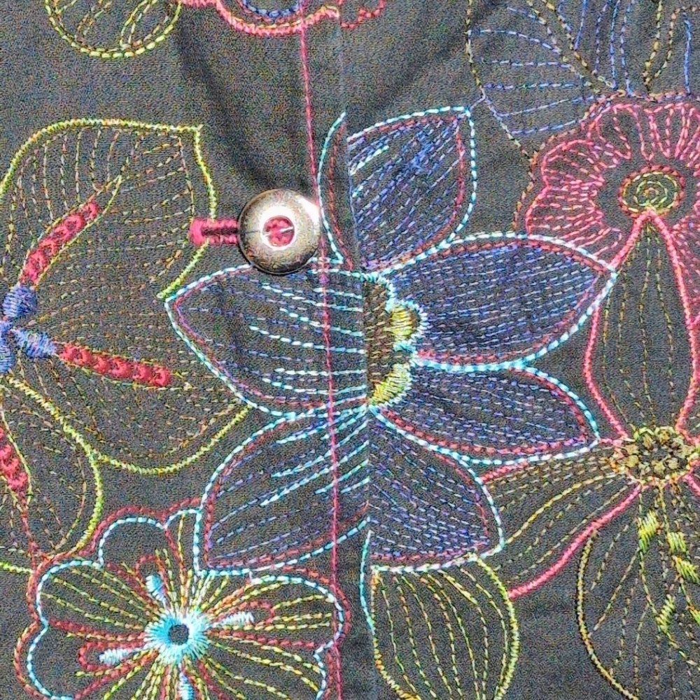 Wearit Black sz  3 Floral Embroidered Jacket - Picture 3 of 7